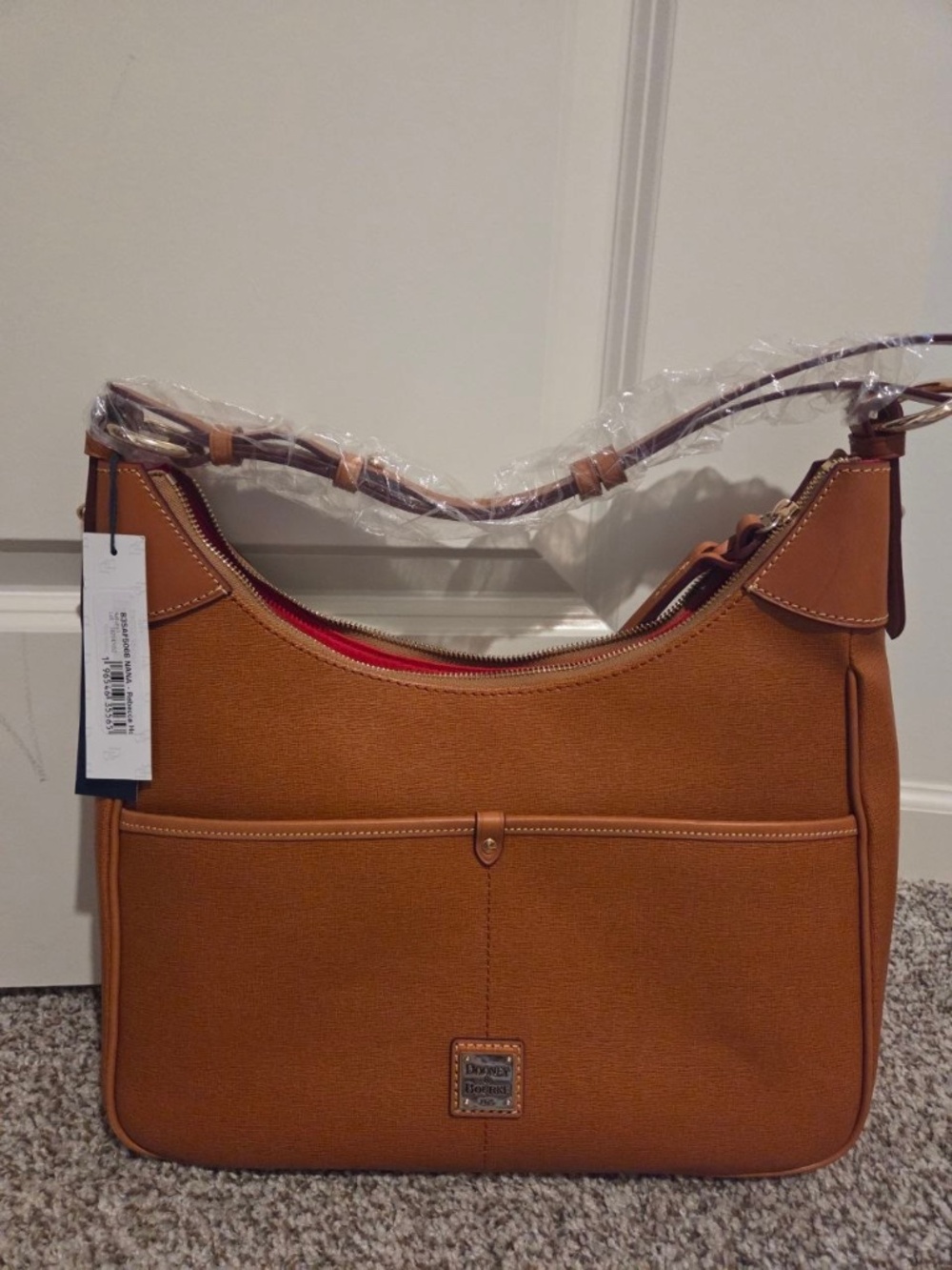 Dooney & Bourke Saffiano Rebecca Hobo in Natural - NWT